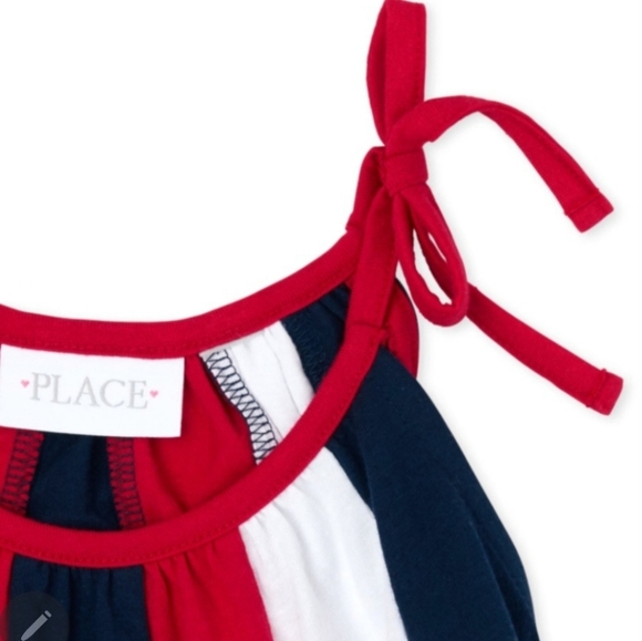 The Children's Place Girls Red White & Blue Colorblock Dress Size Lg 10/12 - Picture 2 of 7
